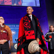 President Barack Obama receives a traditional blanket and hat during the 2016 White House Tribal Nations Conference at the Andrew W. Mellon Auditorium in Washington, D.C., on Sept. 26, 2016.
Aude Guerrucci-Pool/Getty Images